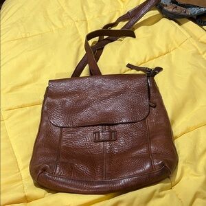 Chic Brown Leather Backpack Bag